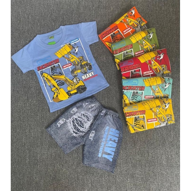 KAOS ANAK EXCAVATOR SETELAN ANAK EXCAVATOR CELANA KEREN