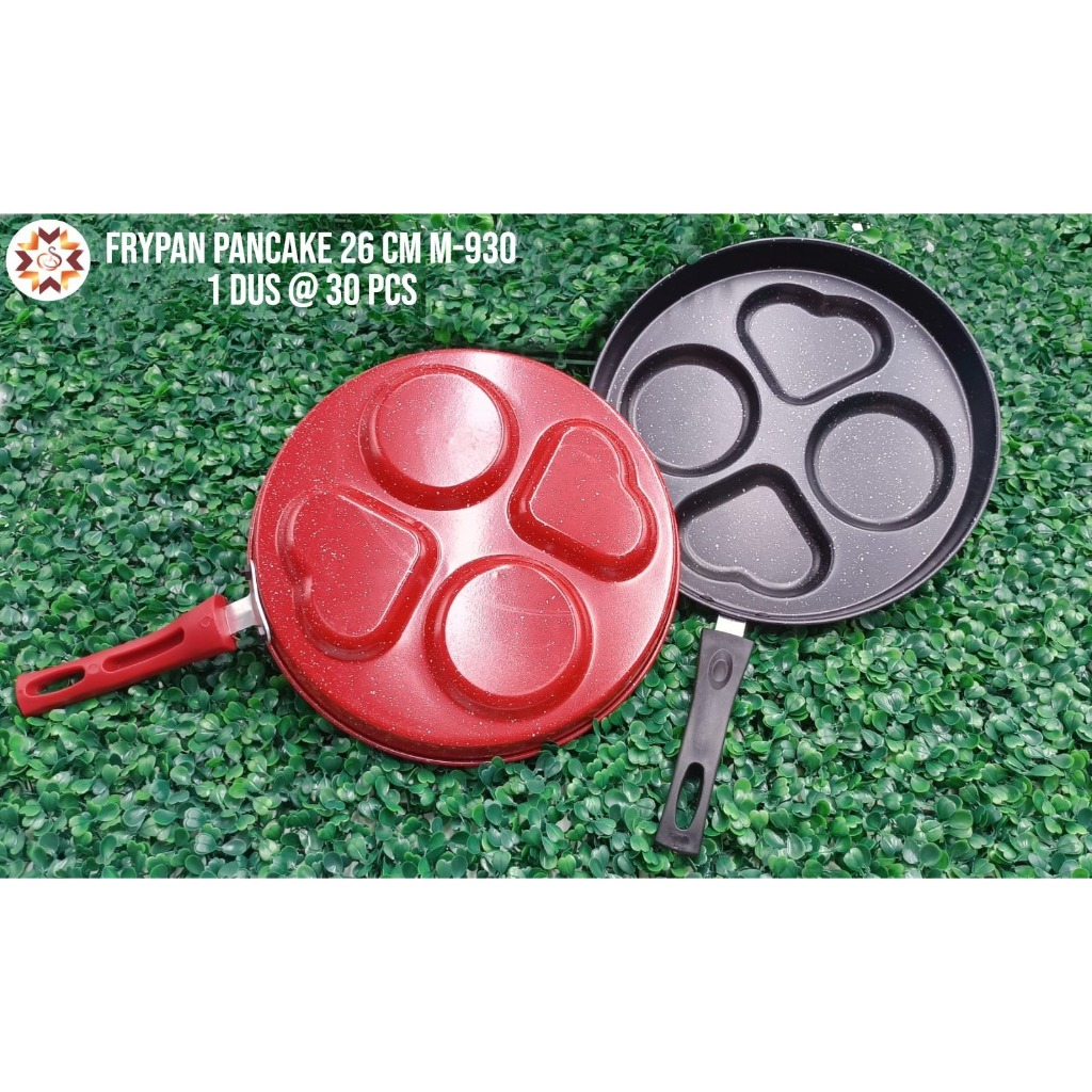 Wajan Penggorengan Telur Pancake 4 Lubang/ Wajan Teflon Telur Anti Lengket/ Frypan 4 Lubang Bulat & 