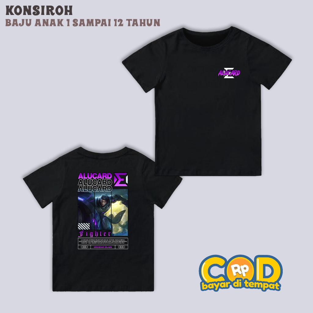 KAOS ANAK - MOBILE LEGEND ALUCARD OBSIDIAN BLADE - KAOS ALUCARD FIGHTERS - KAOS PREMIUM ANAK ANAK - 