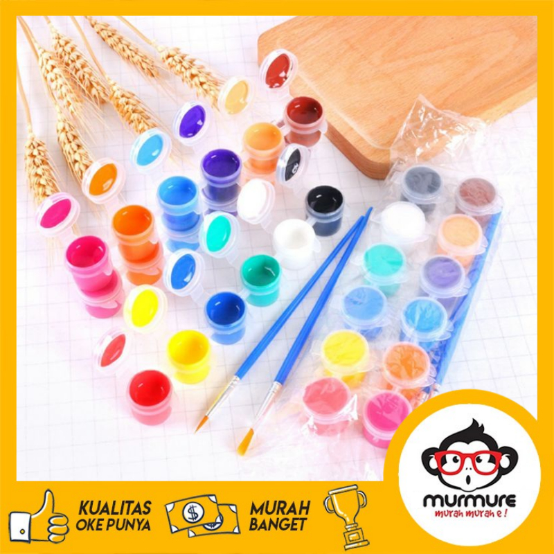 

MURMURE I CAT AKRILIK SET ACRYLIC PAINT SET 12 WARNA DAN 2 KUAS CAT AKRILIK SET KANVAS LUKIS PAINT