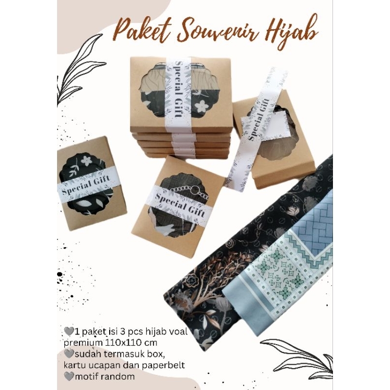 

[3pcs] HAMPERS HIJAB , SOUVENIR HIJAB , kado wisuda , kado pernikahan