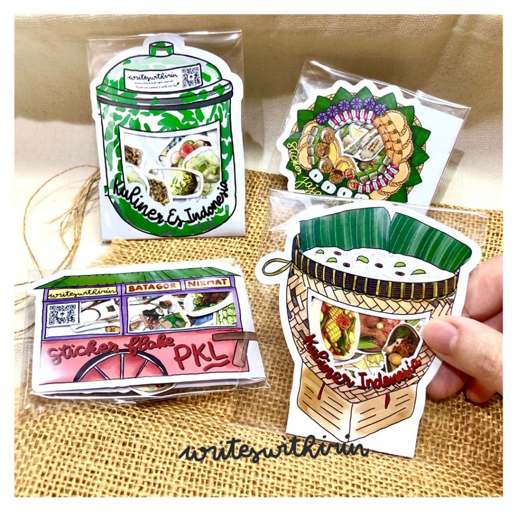 

(writeswithirin) Sticker Flake Kuliner Es Indonesia/ stiker die cut