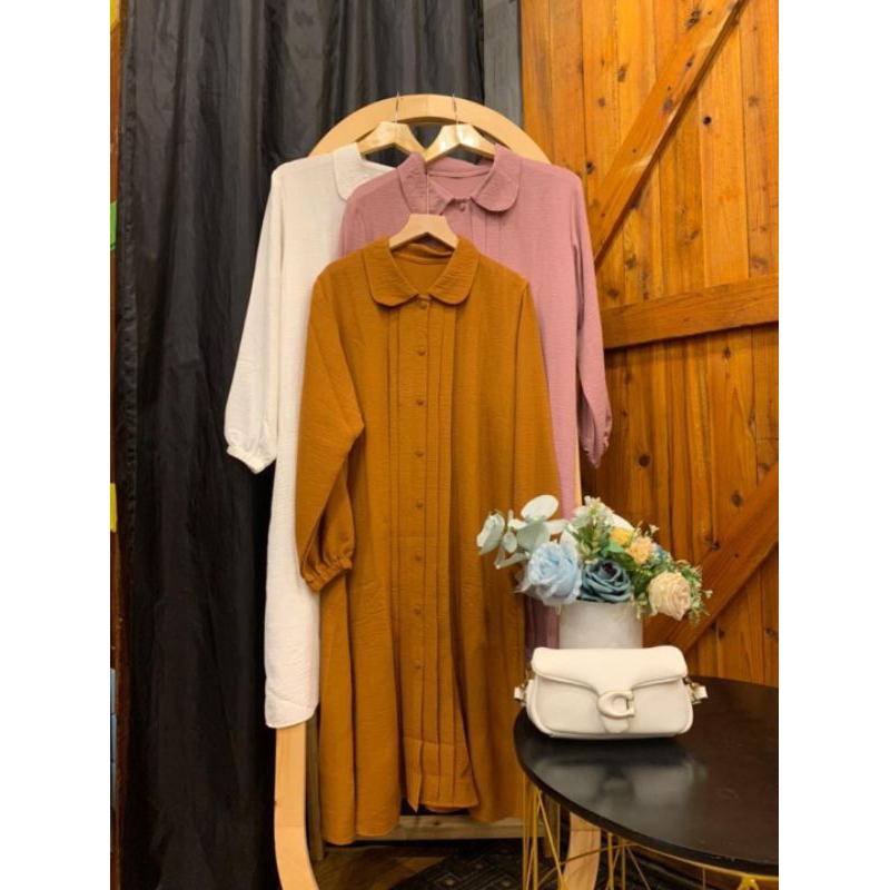 tunik polos berkerah