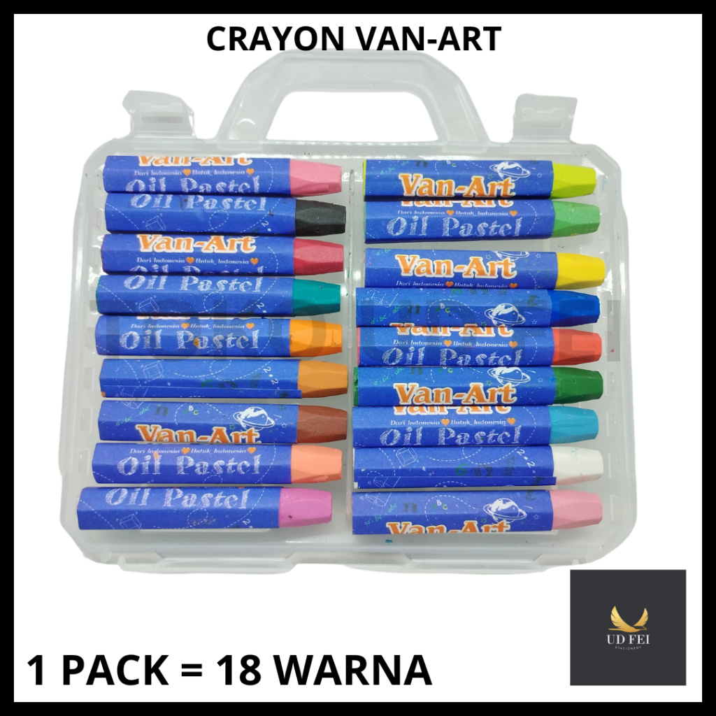 

(1 SET = 18 WARNA) Crayon Vanart/Crayon 18 warna/ Krayon 18 warna Vanart/ Krayon murah