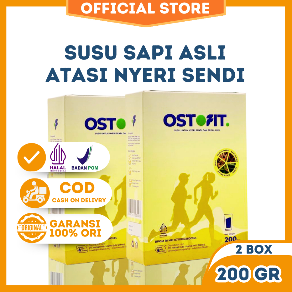 

Ostofit Paket 2 Box Obati Nyeri Sendi Lutut Sakit Pinggang Asam Urat Rematik Kolesterol Susu Sapi
