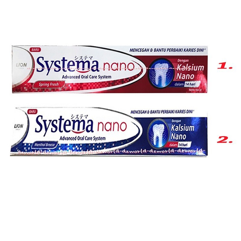 Pasta Gigi Odol / Tooth Paste / Perawatan Mulut Systema Nano Menthol Breeze, Spring Fresh, Triple Ad