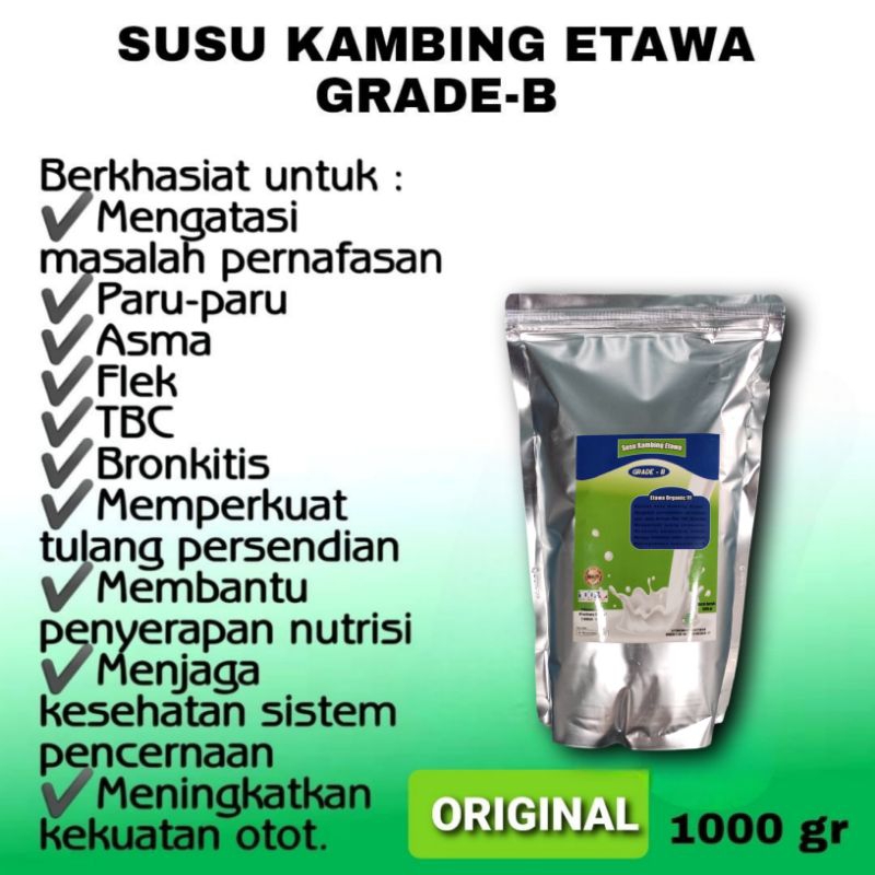 

SUSU KAMBING ETAWA GRADE-B 1KG/1000GR RASA ORIGINAL