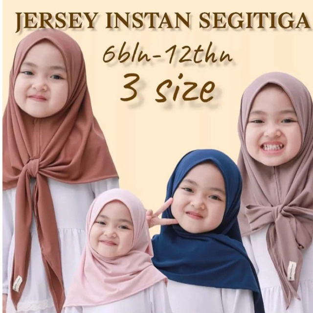 Hijab Segitiga Instan Anak // Hijab Instan // Segitiga Instan Anak Jersey