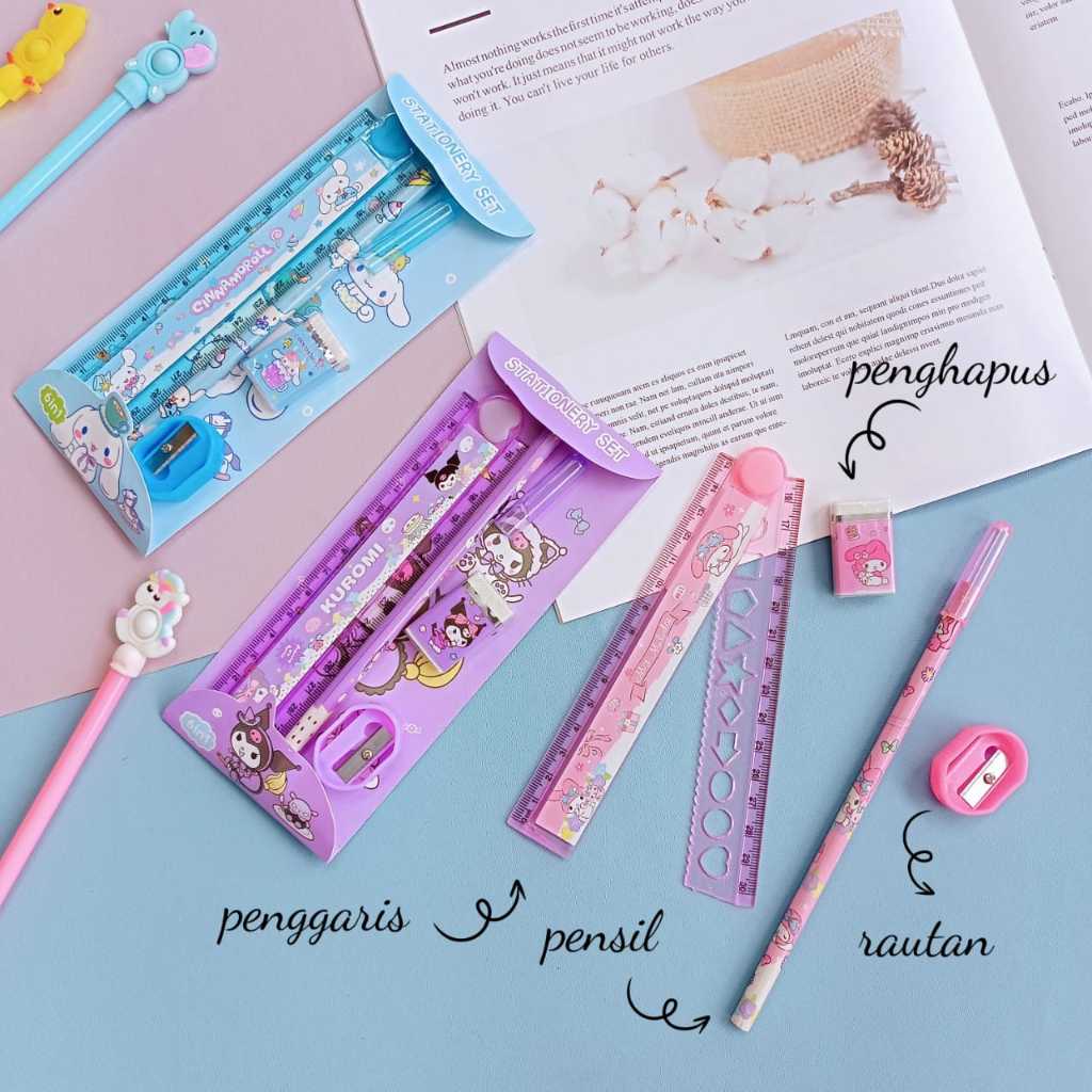 

LBH PAKET ALAT TULIS 5 IN 1 / ALAT TULIS SET 5 IN 1 / STATIONERY SET SANRIO 4003D6 / SET ALAT TULIS ANAK