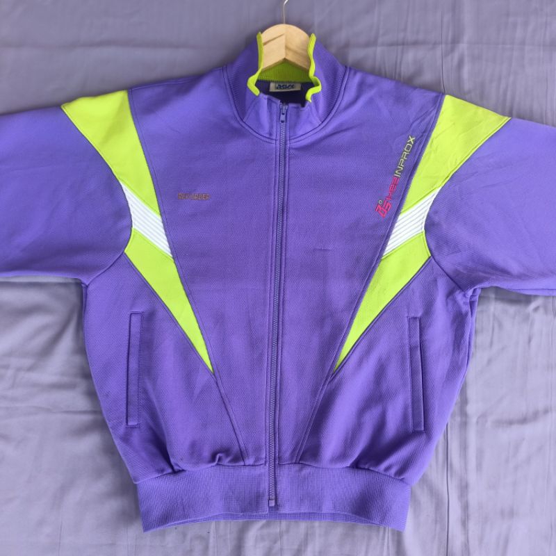 JAKET TRACKTOP ASICS UNGU LIKE NEW