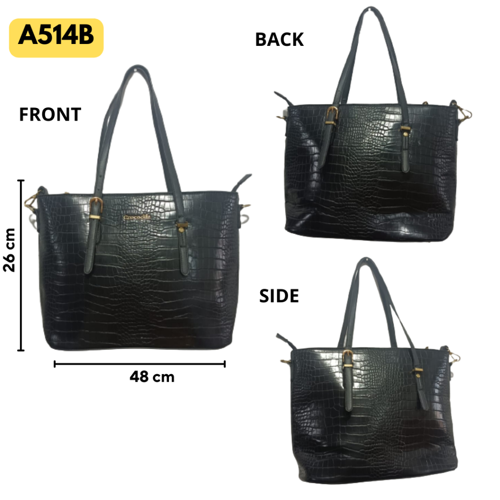 FLASH SALE - Tote Bag Tas Bahu Wanita Motif Crocodile Kulit Buaya