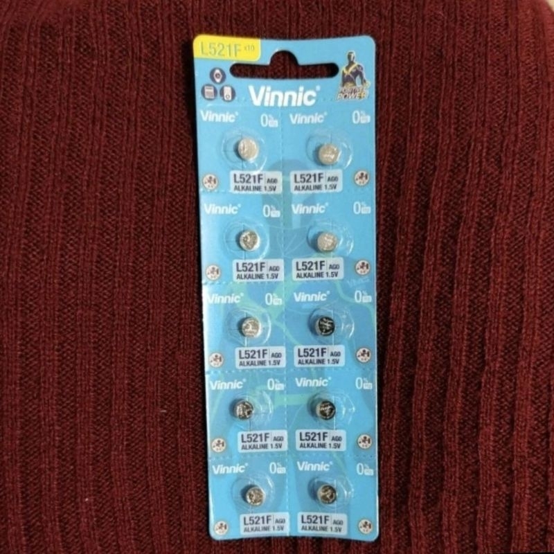 baterai vinnic 521 l521f ag0 original baterai jam tangan original (10pcs)