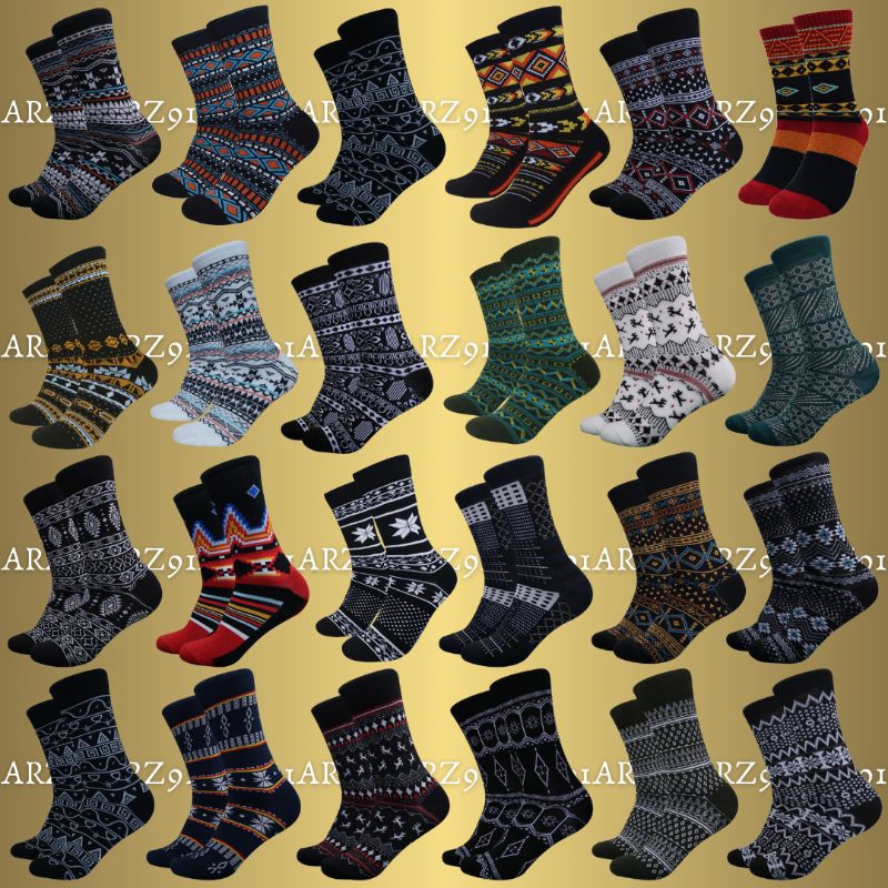 KAOS KAKI TRIBAL - KAOS KAKI MOTIF TRIBAL PREMIUM TEBAL 4 LAYER BENANG