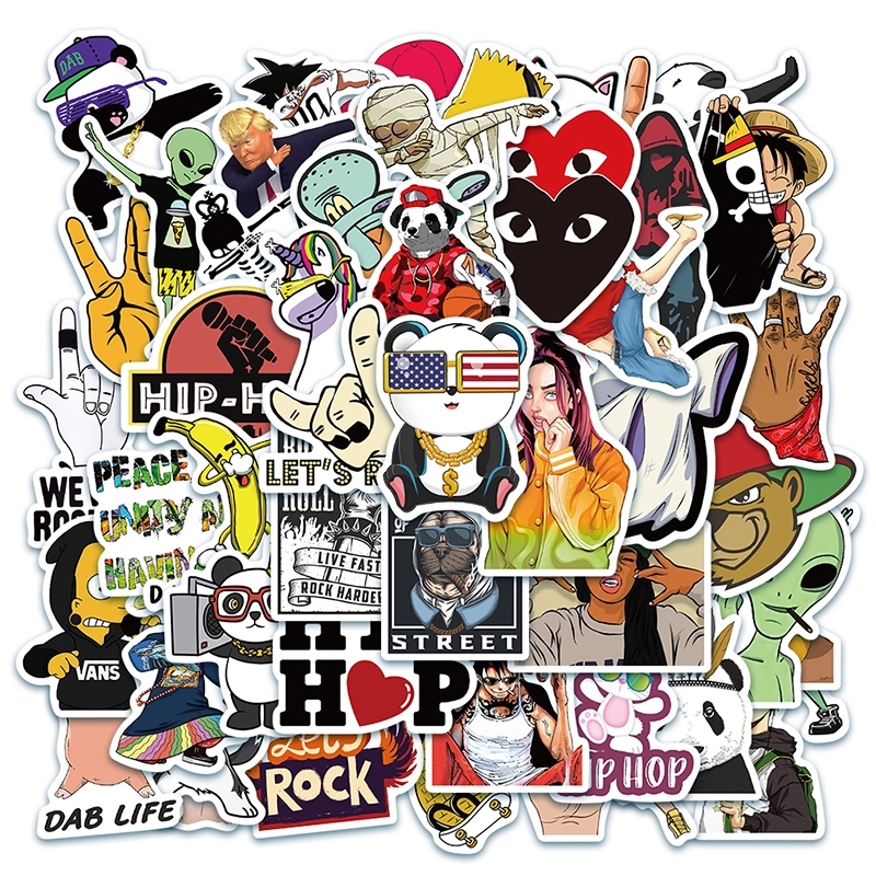 

Hot Rock hip -hop Stiker Kartun Mode Stiker Anti Air Stikers Berperekat Waterproof sticker decal buat Motor Helm Buku Journal Koper Casing HP Laptop Botol Minum