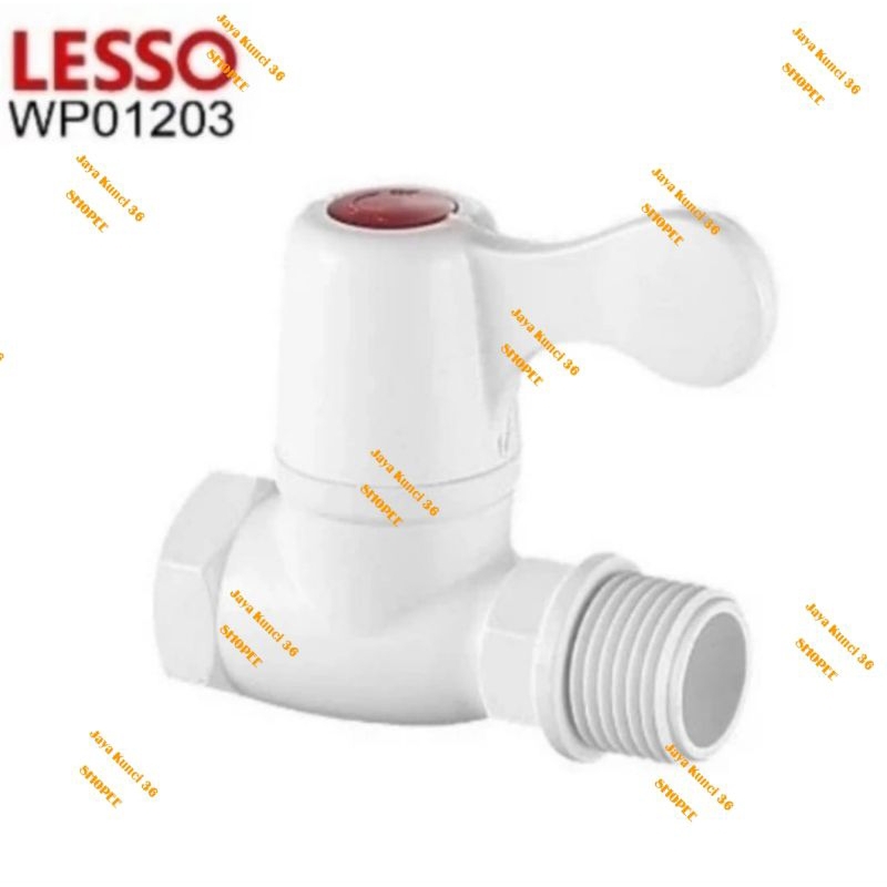Stop Kran LESSO PVC Korea / Drat Luar Dalam 1/2 inch