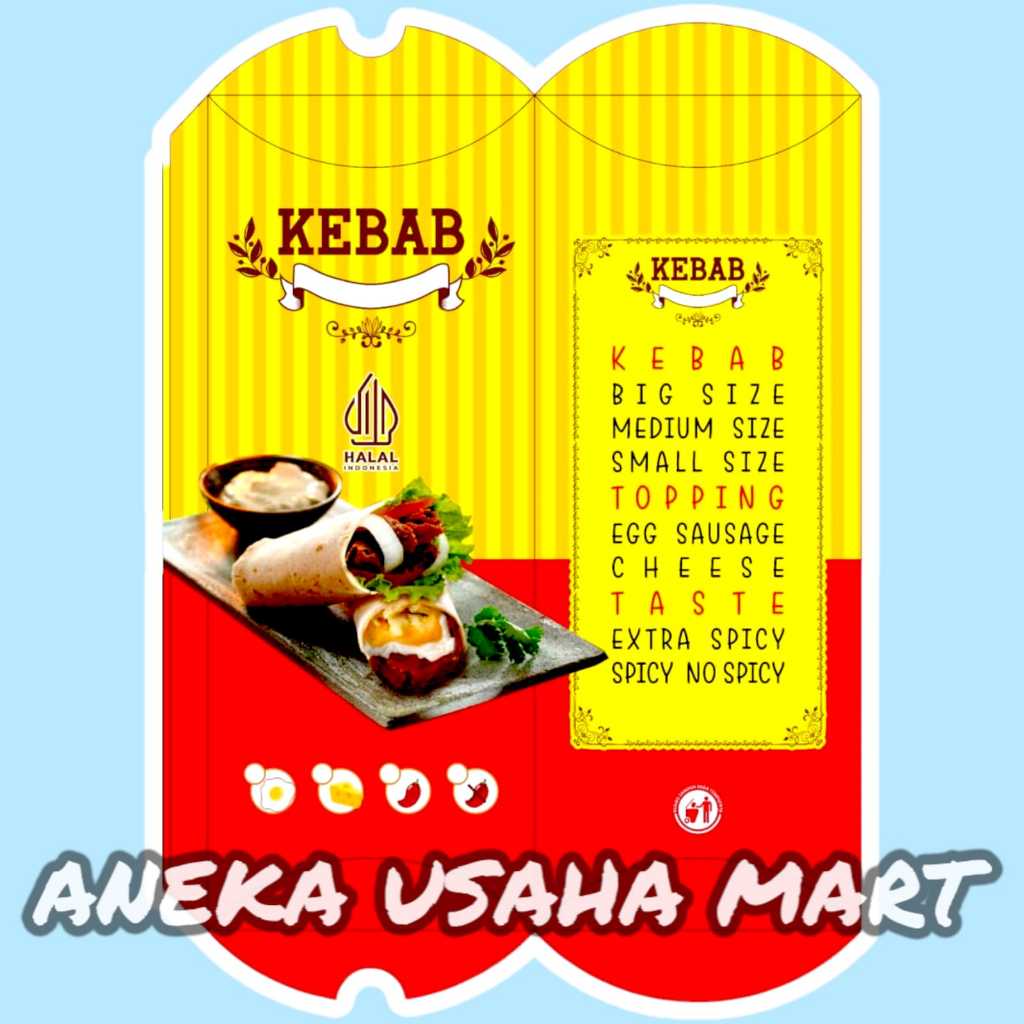 

PROMO 50 PCS KERTAS DUS KEMASAN BUNGKUS KEBAB MURAH TEBAL