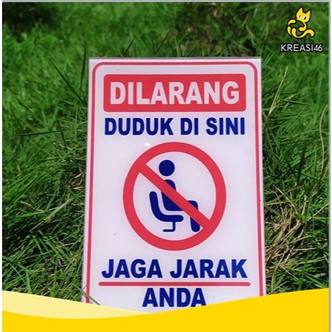 

AKRILIK PAPAN AKRILIK, STIKER, DILARANG DUDUK DI SINI, 15 X 21 CM