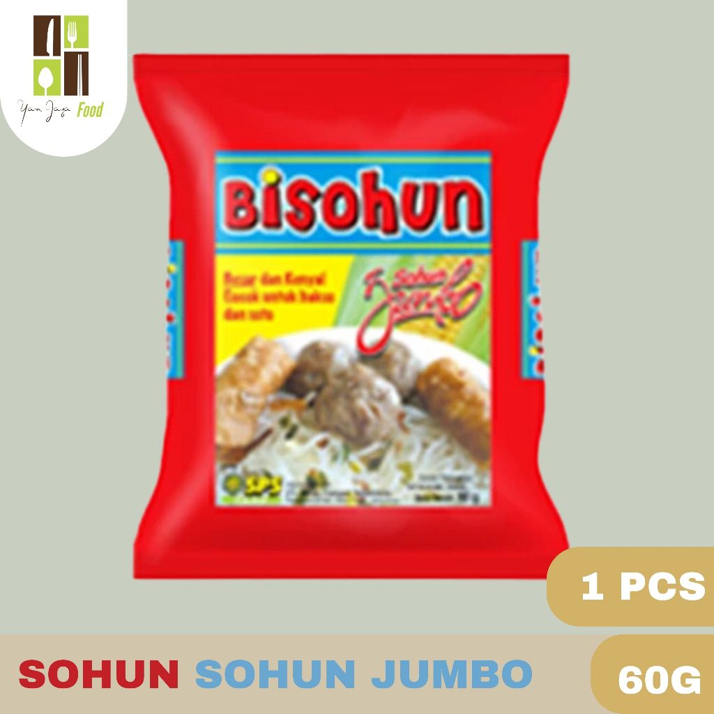 

Bisohun Sohun Jumbo / Soun / Mie Soun Kemasan 60g 1 PCS / 8 PCS [RENCENG]