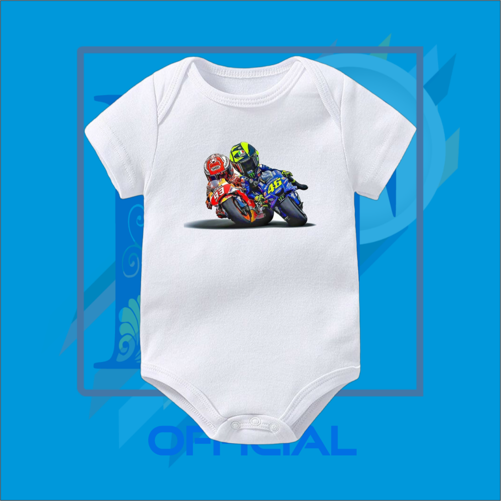 BAJU BAYI JUMPER BABY MARC MARQUEZ VS VALENTINO ROSSI | MM93 VS THE DOCTOR | TSHIRT BABY LEGEND MOTO