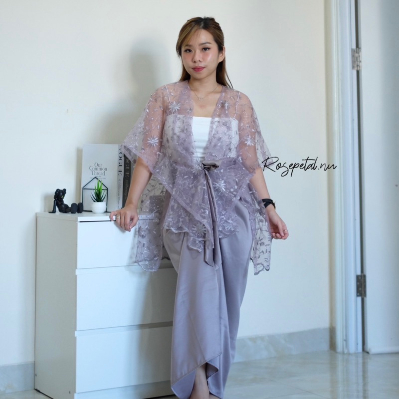 Gemmy SET Outer + Rok Lilit / Set kebaya tille renda / one set outer rok tille brukat