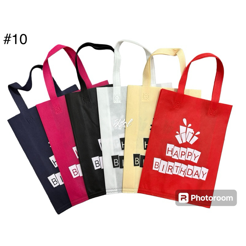 

Tas Spunbond / Tas Kain Belanja / Goodie Bag HLS ( tali lipat samping press bawah ) ULANG TAHUN 25x35+8 ( 1W )