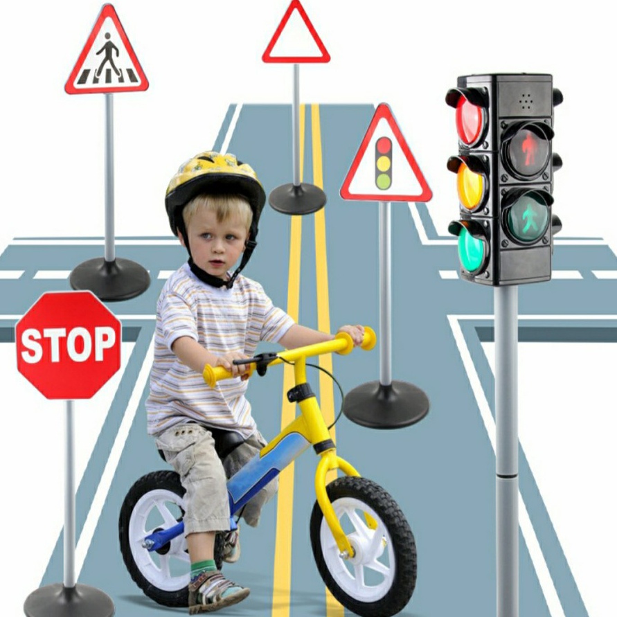 PRODUK TERBARU Traffic light mainan anak lampu merah traffic sign rambu lalu lintas