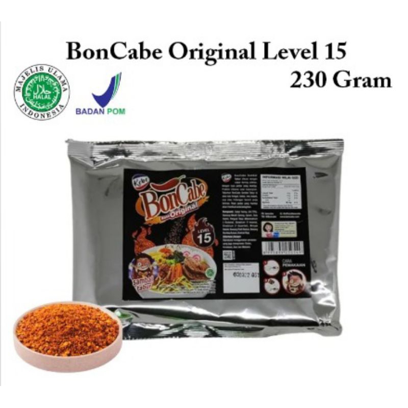 

Boncabe Level 15 230 Gram Cabe Bubuk / Bubuk Cabe Cabai Bubuk Tabur