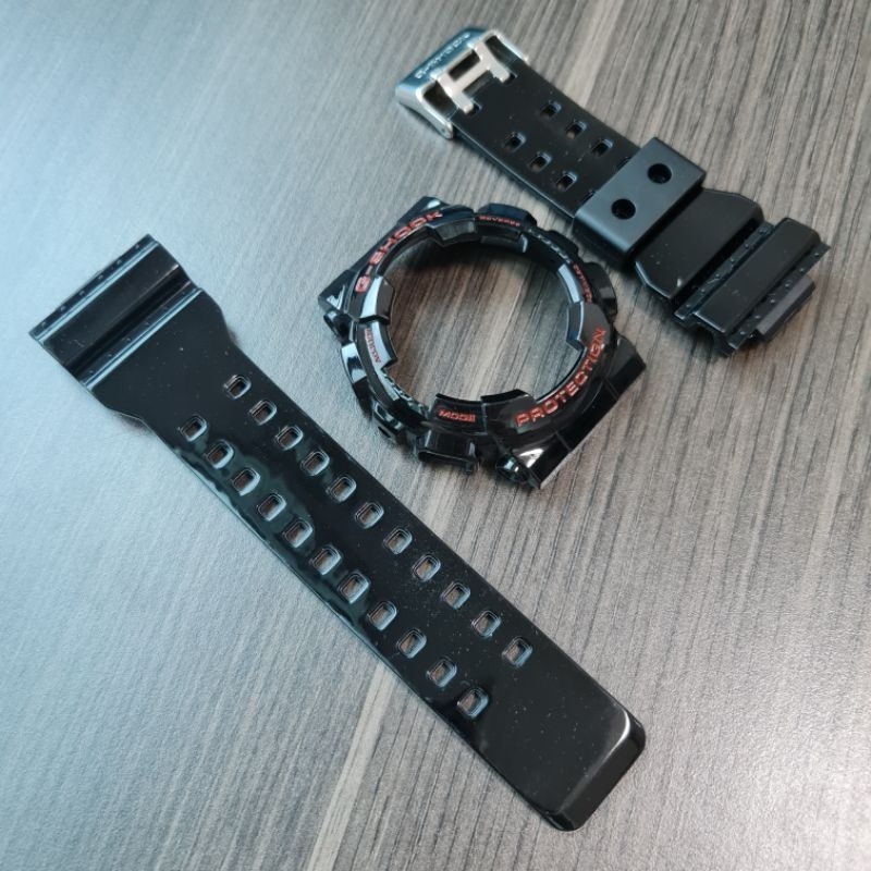 BNB BEZEL STRAP G-SHOCK GA-100 GA-110 GA-120 GD-120 BLACK RED GLOSSY