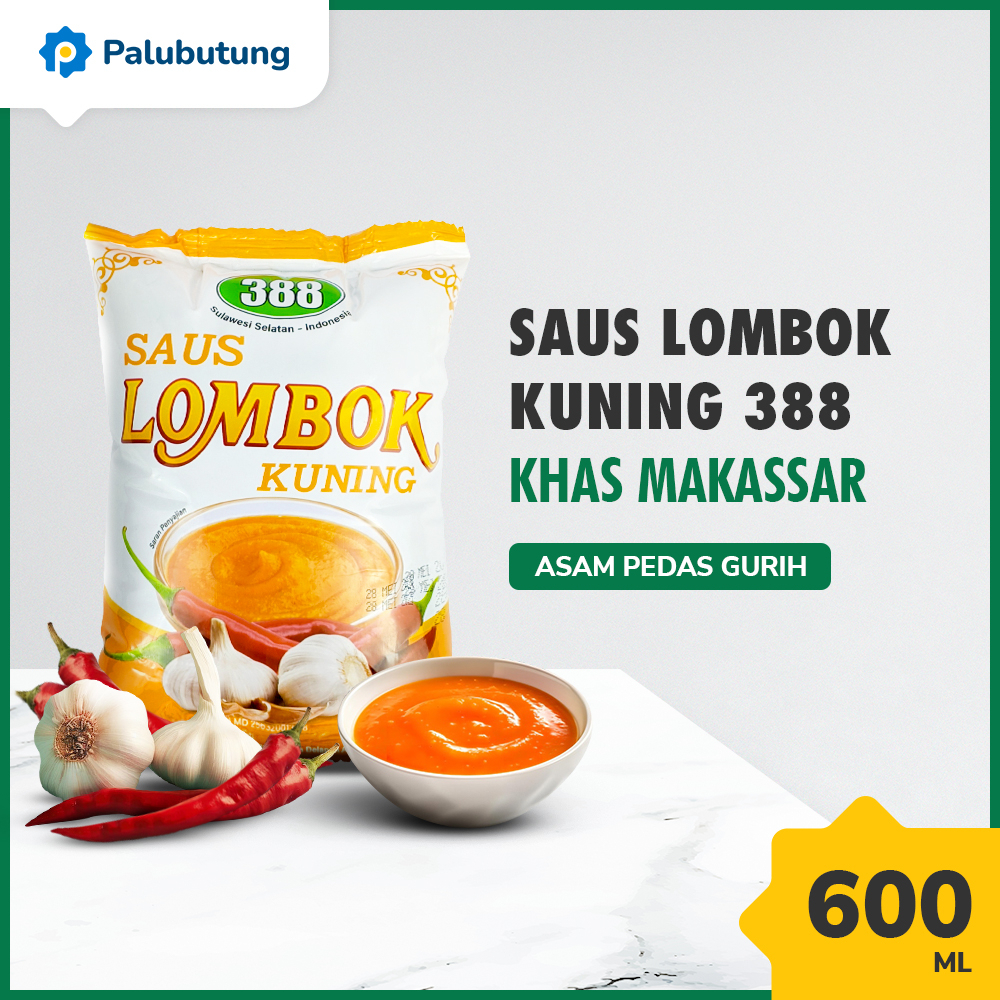 

PALUBUTUNG - Sambal Lombok Kuning Cap 388 Refill 600ml - Saus Sambal Lombok Kuning Khas Makassar