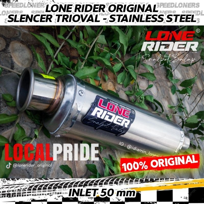 Knalpot Lone Rider Original Silincer Trioval Monces Inlet 50 mm