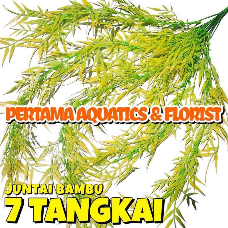 JUNTAI BAMBU PLASTIK X7/ Bunga Plastik/ Daun Rambat Plastik/ Daun Juntai/ Daun Plastik/ Bunga Meramb