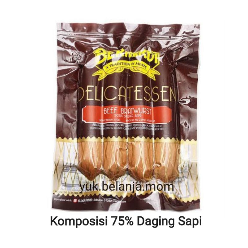 

sosis bernardi delicatessen beef bratwurst 310gr