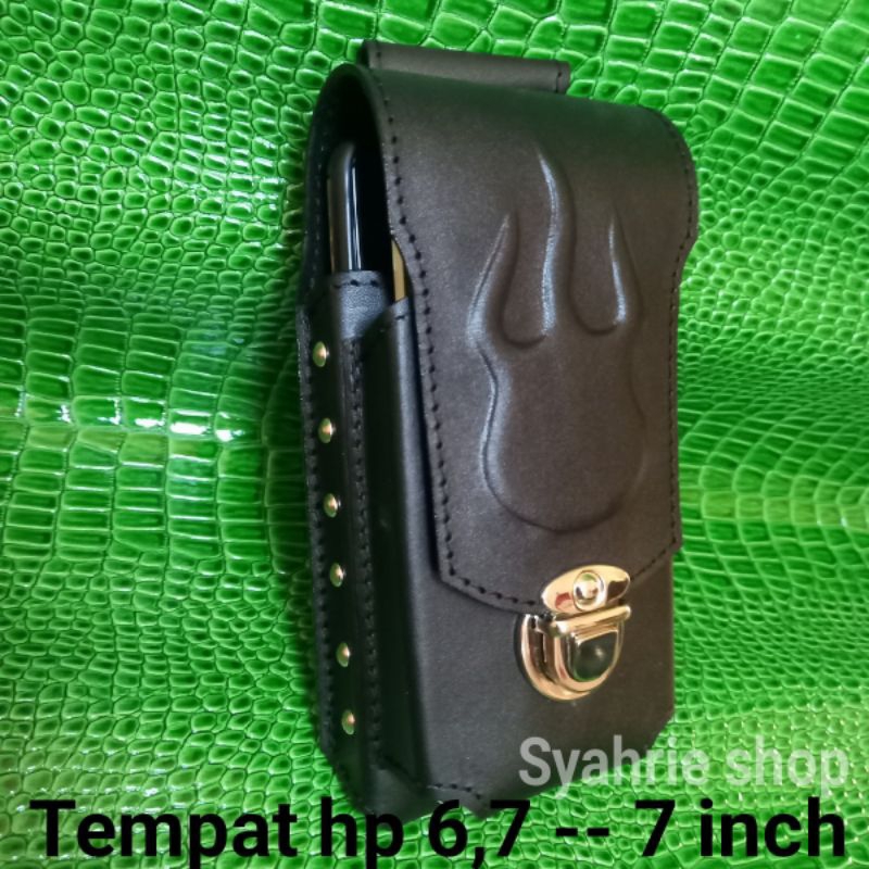 RB Sarung hp kulit asli polos 6,7 inch - 7 inch