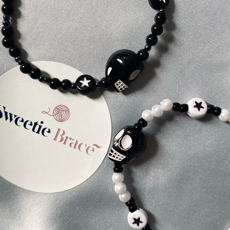 Skull Bracelet adjustable | Beads Bracelet | Elastis Bracelet Skull | Gelang Tengkorak | Gelang Mani