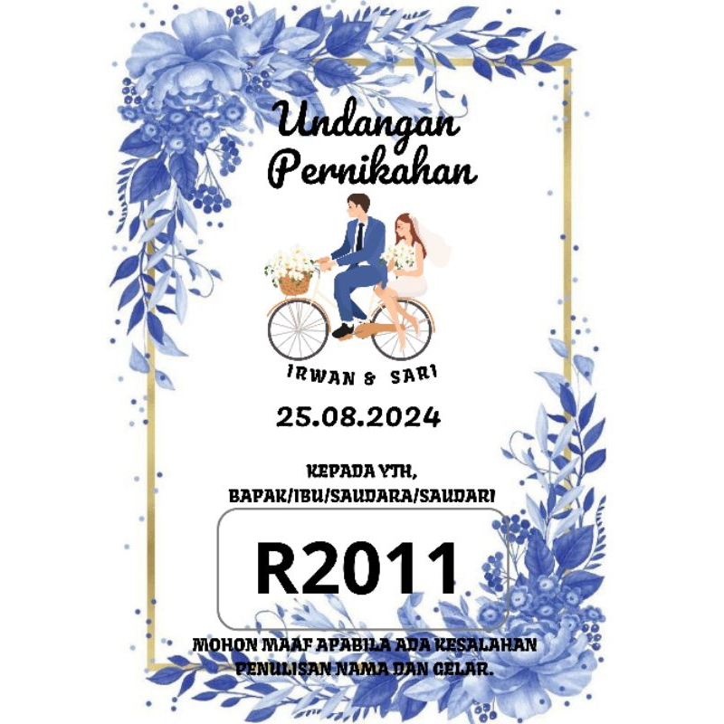 Undangan bolak balik satu lembar custom invitation wedding pernikahan walimatul elegan rustic asteti
