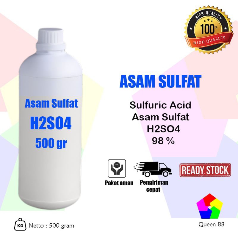 Asam Sulfat 500gram / H2SO4 98% / Sulphuric Acid / Asam Sulpahte Murah