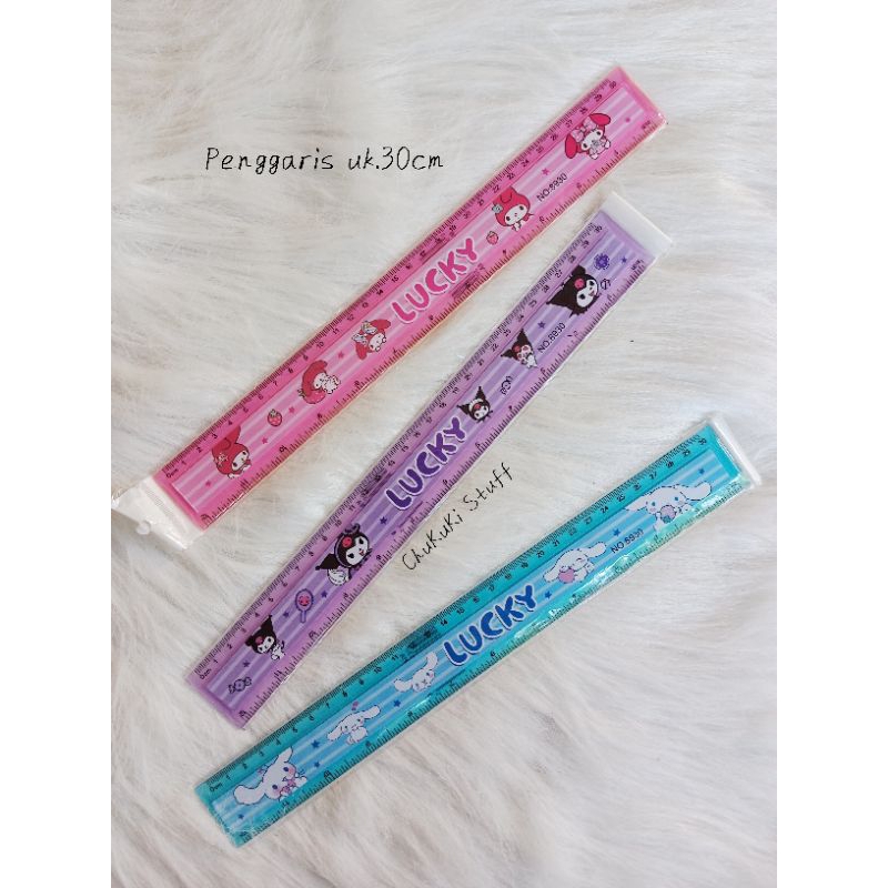 

Penggaris panjang ukuran 30cm Sanrio Kuromi Melody Cinnamorol