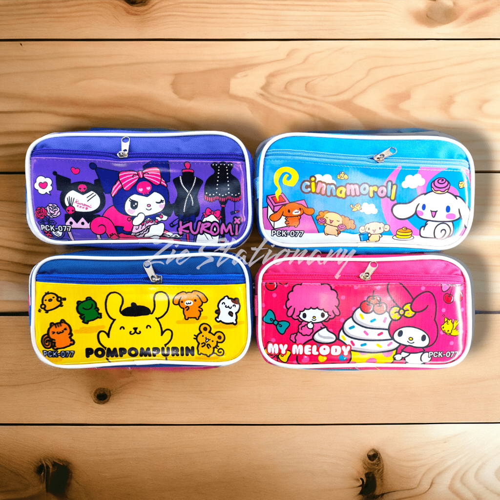 

Tempat Pensil Kain Karakter Sanrio Kotak Pensil Resleting Sanrio PC 077 - PC 079