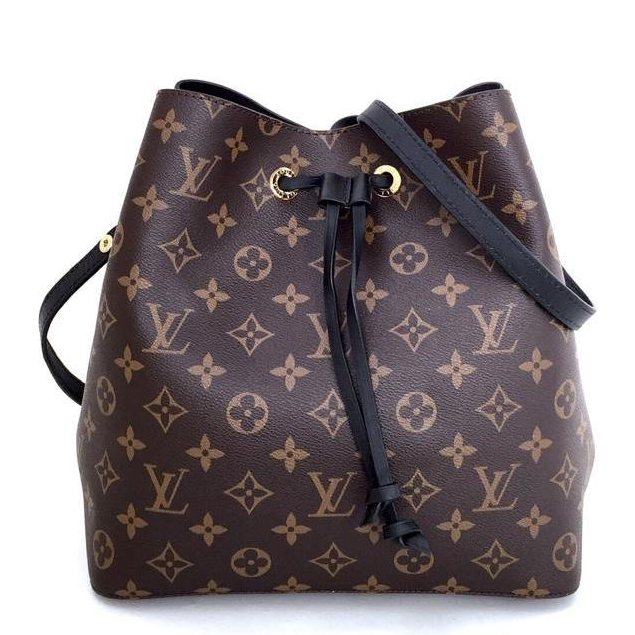Tas lo uis V Monogram Neonoe Neo Hitam Black Ori Leather Fo Original Asli Ori - Ori Leather Quality 
