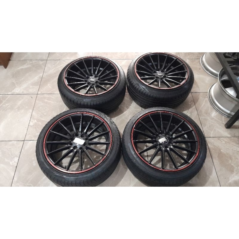 Velg seken racing mobil HSR Tsukuba ring 17 + ban 205 45 17 kondisi 60%