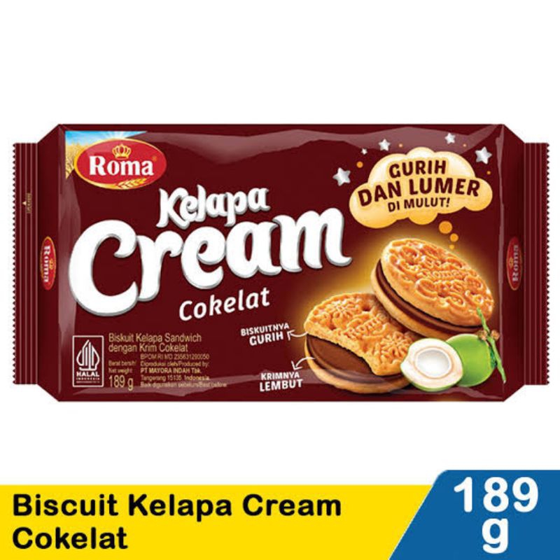 

Bisquit Roma Kelapa Coklat Cream Coklat 189 Gram / 1Roma Kelapa Bisquit Cream Coklat 189 Gram PROMO MURAH