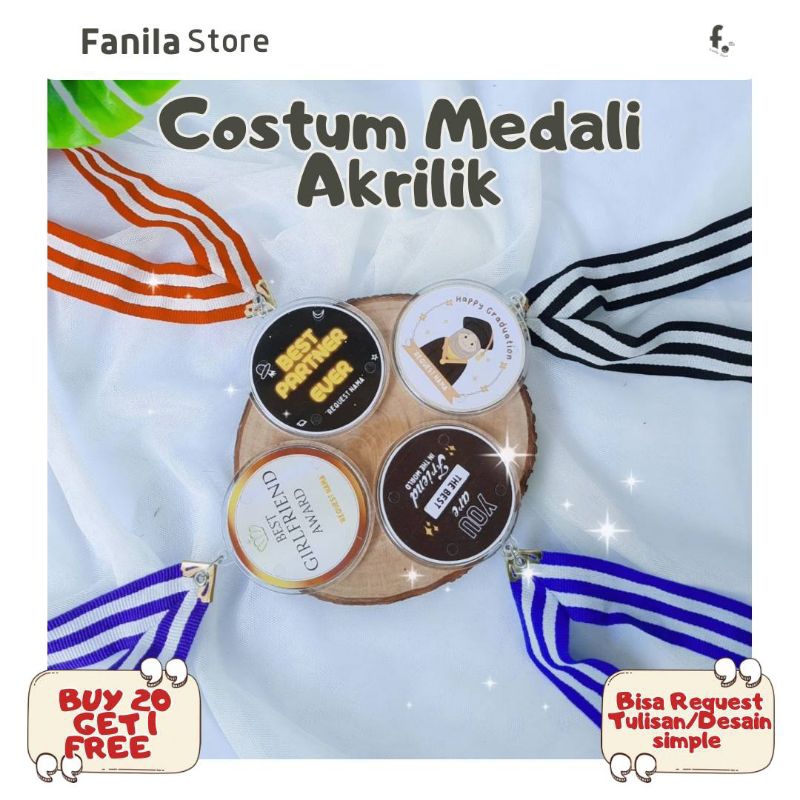 [PRE ORDER 7 HARI] Medali Costum/ Kado Medali wisuda/ Hadiah Ulang tahun/ Hadiah pacar/ Medali Kejua