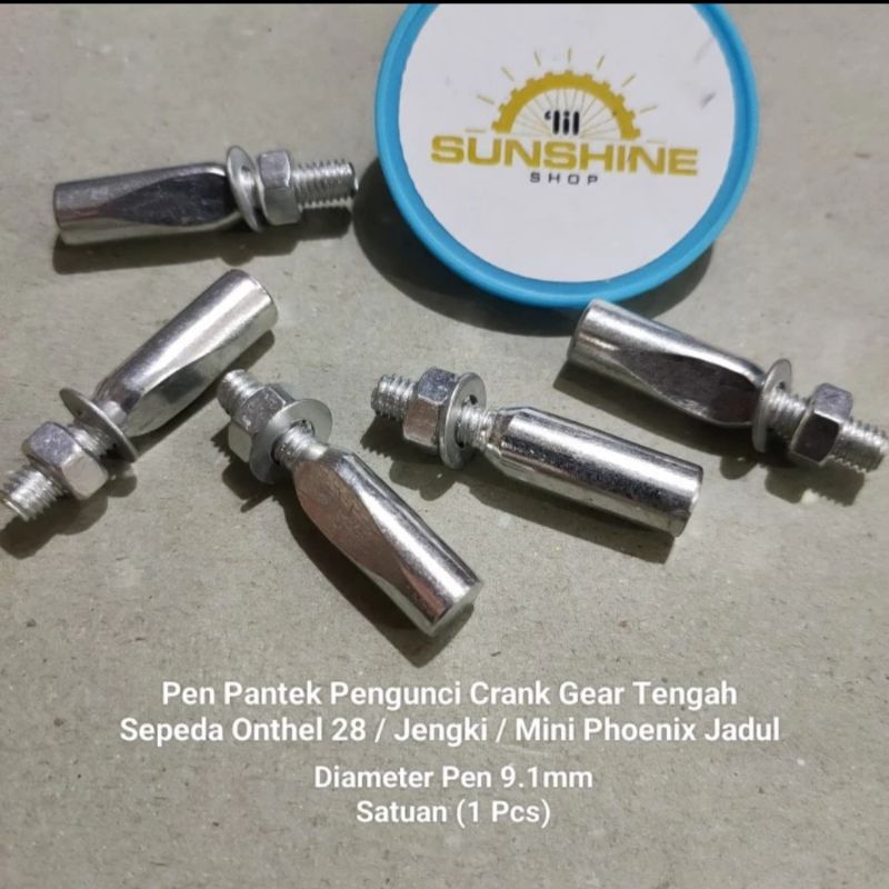 Pen Pengunci As BB Tengah Model BULAT Dengan Gir Crank Piringan Sepeda Onthel Ontel Jengki Mini Jadu