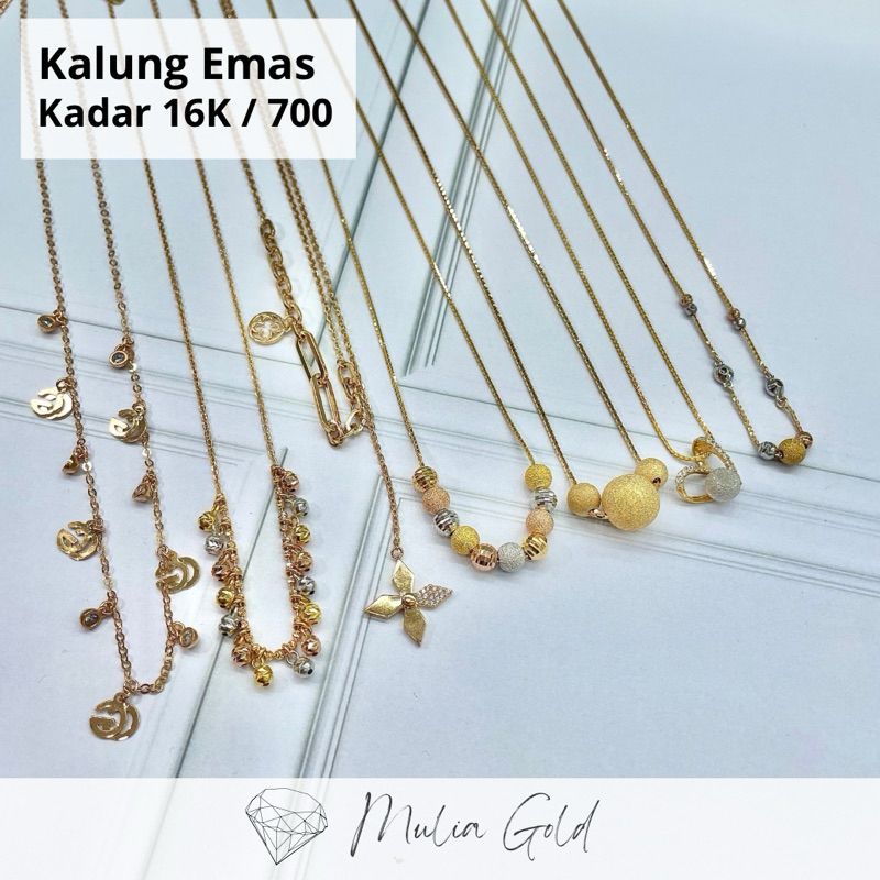 Kalung Emas Kadar 16K / 700 ASLI 100% Elegan Vintage dan mewah, toko mas mulia bekasi