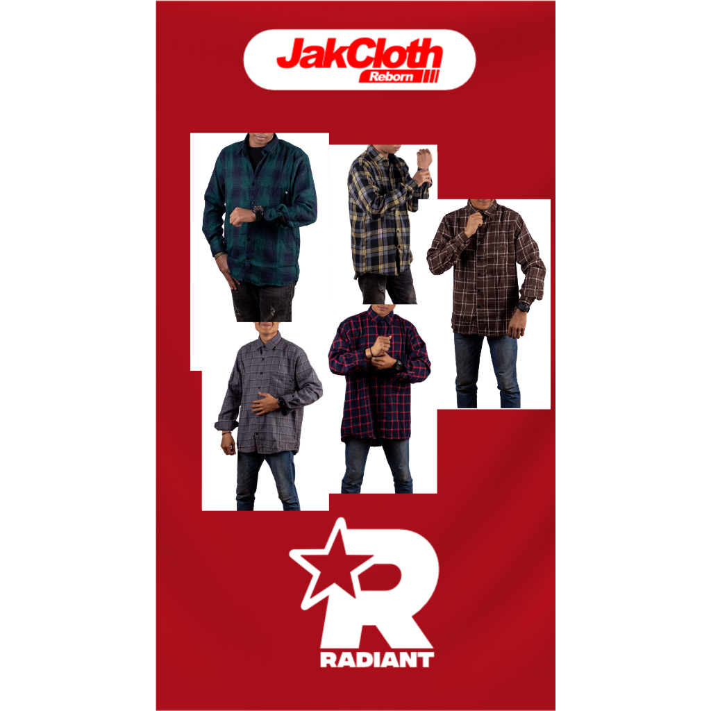 Radiant Flannel Panjang (Brown/Green/Navy/Grey/Linen/Red)