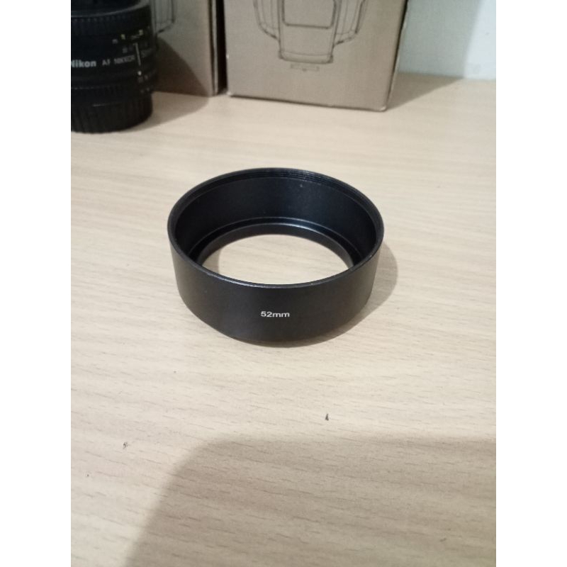 Lens Hood 52mm Bahan Metal Untuk Lensa Fix Nikon AFD, Yongnuo 50/35mm Canon, Lensa Kit Nikon 18-55mm