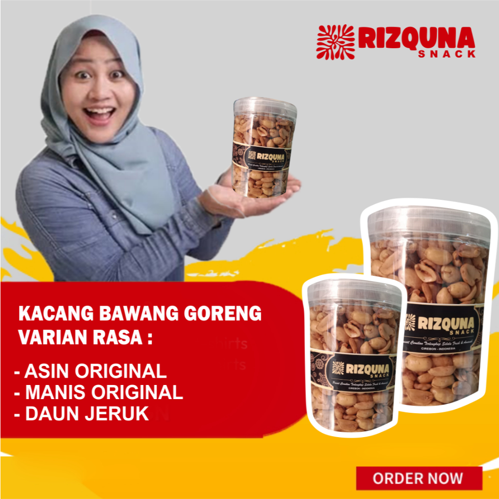 

kacang bawang goreng varian rasa asin manis daun jeruk kemasan toples