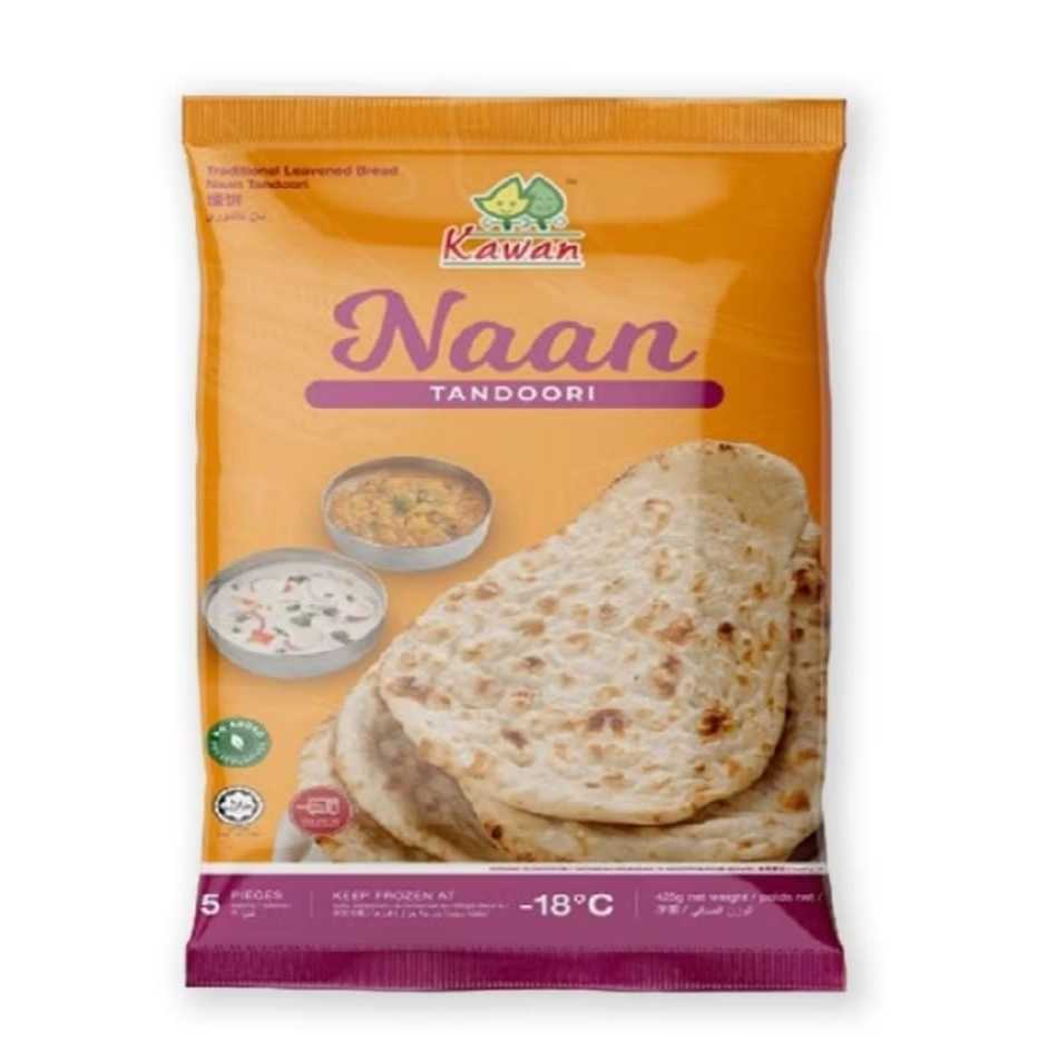 

Beku Frozen Kawan Tandoori Naan isi 5 pcs 425gram