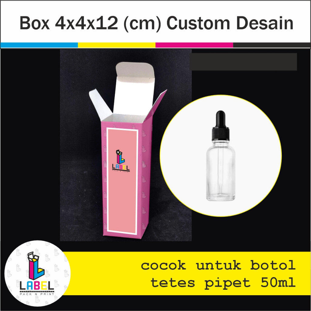 

Box / Dus Botol Serum Pipet 50ml 4 x 4 x 12cm - Custom Desain, Tanpa Minimum Order