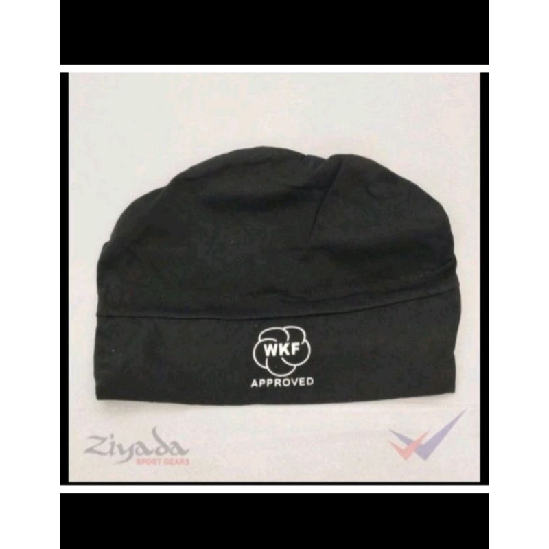 HIJAB KARATE DESAIN WKF APPROVED PENUTUP KEPALA HEAD PROTECTOR HIJAB